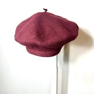 Vintage Women's Normandy 100% Wool Maroon Beret - Made in France